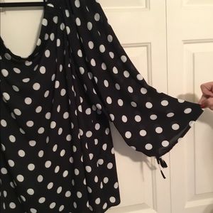 Off shoulder polka dot top